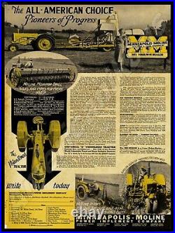 1938 Minneapolis Moline Tractors NEW Metal Sign 24 x 30 USA STEEL XL Size, 7lb
