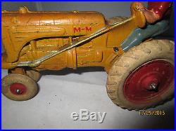 1940 Auburn Rubber (ARCor) Minneapolis Moline Prairie Gold R Tractor 7 1/2Nice