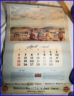 1948 Minneapolis-moline Tractor Advertising Large Wall Calendar F. Molina Campos