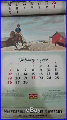 1950 Calendar Minneapolis Moline Tractors Spanish English Argentina Farm Scenes