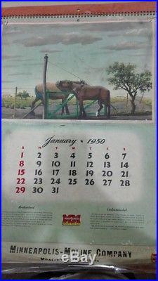 1950 Calendar Minneapolis Moline Tractors Spanish English Argentina Scenes #sale