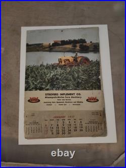1957 Minneapolis Moline Tractor Calendar Brochure Strovers Implement Stanley WI