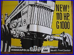1965 Minneapolis Moline G1000 Tractor Dealers Sign