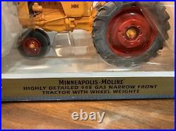 1/16 SpecCast Minneapolis Moline 445 Narrow Front Gas Tractor WithWheel WeightsNIB