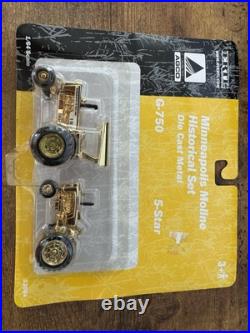 1/64 Ertl Minneapolis Moline G-750 5-Star Gold Chase Toy Tractor Set