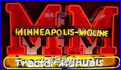 24X24 Old Style MINNEAPOLIS MOLINE TRACTOR MANUALS FRAM REAL NEON SIGN LIGHT