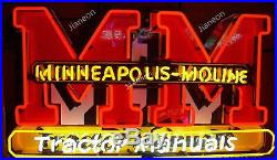 24X24 Old Style MINNEAPOLIS MOLINE TRACTOR MANUALS FRAM REAL NEON SIGN LIGHT