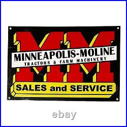 Agriculture Sign MINNEAPOLIS-MOLINE Tractor & Farm Machinery Heavy Steel 12X 8
