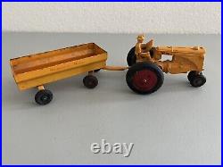 Antique Hubley Minneapolis Moline Toy Metal Tractor & Trailer