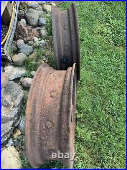 Antique Large 24in Tires Steel Spoke Wheels Minneapolis Moline Tractor