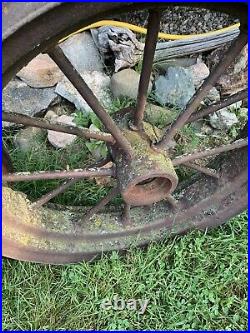 Antique Large 24in Tires Steel Spoke Wheels Minneapolis Moline Tractor