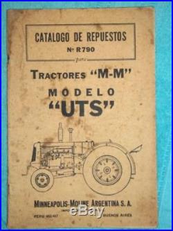 Antique Rare Argentina Spare Parts Catalog Minneapolis Moline MM Uts Tractor