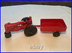 C1940-50s Diecast Minneapolis Moline Farm Tractor & trailer and seven implements