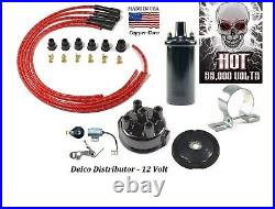 Delco Ignition Tune up kit for Case IH Tractors 12V Hot Coil (Red)