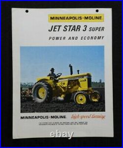 Genuine Minneapolis Moline Jet Star 3 Super Tractor Catalog Fold-out Brochure