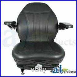 HIS360 Universal High Back Industrial Seat with Suspension Slide Track & Armrests