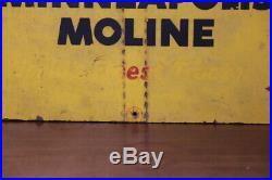 HTF Wood Minneapolis Moline MM Worl'ds Finest Tractors advertising sign 1940's