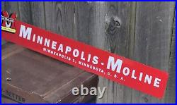 LARGE MM Minneapolis Moline Porcelain Like Metal Sign Farm Tractor Diesel Gas