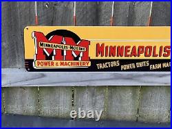 LARGE Minneapolis Moline Thick Metal Sign Tractor Farming Agriculture Gas Oil