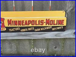 LARGE Minneapolis Moline Thick Metal Sign Tractor Farming Agriculture Gas Oil
