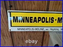 Large Vintage Minneapolis-moline Tractor Farm Machinery Porcelain Metal Sign