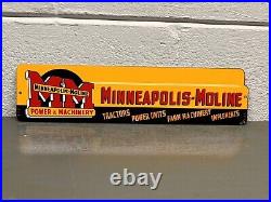 MM Minneapolis Moline Farm Equipment Thick Metal Sign Tractor Sales Service Gas