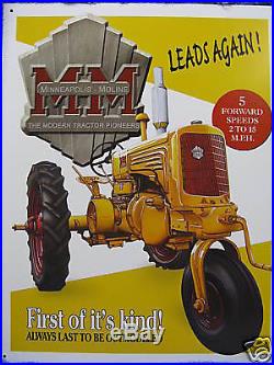 MM Tractor Advertising Metal Sign Minneapolis Moline
