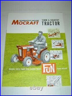 Minneapolis Moline 1962 MOCRAFT 100 Garden Tractor & Attachment Brochure Catalog