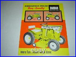 Minneapolis Moline 1965 108 & 110 Garden Tractor & Attachment Brochure Catalog