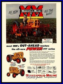Minneapolis Moline 445 Tractor Metal Sign 24 x 30 USA STEEL XL Size 7 lbs
