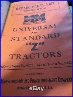 Minneapolis-Moline 7 Tractors Parts Lists