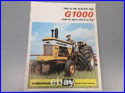Minneapolis Moline G1000 Tractor Sales Brochure 16 Pages Good Condition