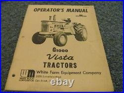 Minneapolis Moline G1000 Vista Tractor Owner Operator Manual S-501