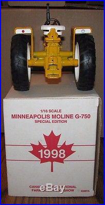 Minneapolis Moline G750 Tractor 1/16 Ertl Toy 1998 Canadian Show Special Edition