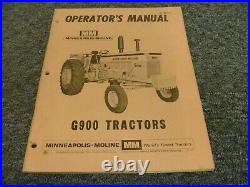 Minneapolis Moline G900 Tractor Owner Operator Manual User Guide S-509