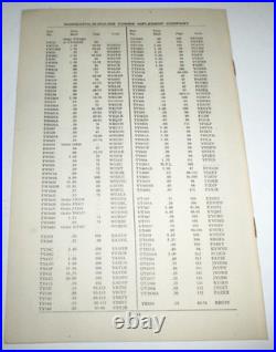 Minneapolis Moline GT Standard Tractor Instruction & Parts Book Manual ORIGINAL