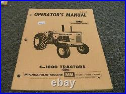 Minneapolis Moline G-1000 Tractor Owner Operator Manual S-430B