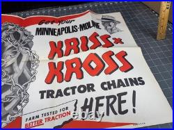 Minneapolis Moline Large Print Ad Kriss Kross Tractor Chains 18.5x22.75 1950s