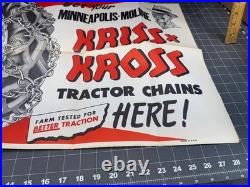 Minneapolis Moline Large Print Ad Kriss Kross Tractor Chains 18.5x22.75 1950s