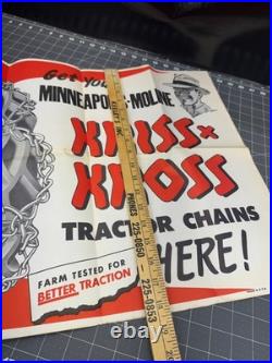 Minneapolis Moline Large Print Ad Kriss Kross Tractor Chains 18.5x22.75 1950s
