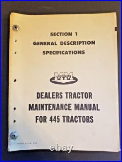 Minneapolis Moline Model 445 Tractors Dealer Maintenance Manual Original