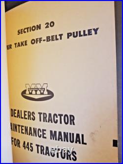 Minneapolis Moline Model 445 Tractors Dealer Maintenance Manual Original