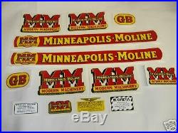 Minneapolis Moline Model GB Tractor Decal Set NEW FREE SHIPPING
