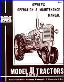 Minneapolis Moline Model U Tractor Operator Manual