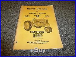 Minneapolis Moline RTU RTS RTN RTE Row Crop Tractor Parts Catalog Manual R1006L