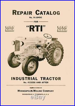 Minneapolis Moline R RTI Parts Manual Catalog 413256