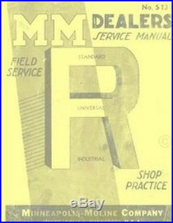 Minneapolis Moline R RTU RTC RTN RTE Tractor Dealer Maintenance Service Manual