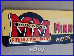 Minneapolis Moline Thick Metal Sign Made in USA Farm Tractor Gas Oil Oliver Plow