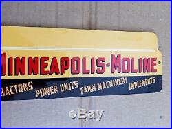 Minneapolis Moline Thick Metal Sign Made in USA Farm Tractor Gas Oil Oliver Plow