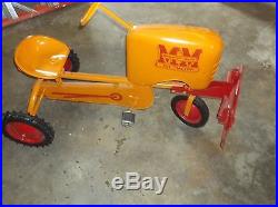 Minneapolis Moline Tot Pedal Tractor With Snow or Dirt Blade